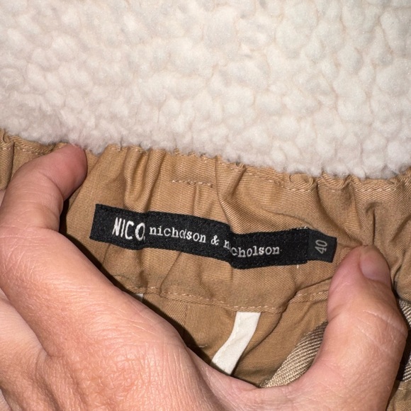 Nico Nicholson & Nicholson Robin Twill Tan Cropped Pants Linen Cotton Size 40 - Picture 2 of 10